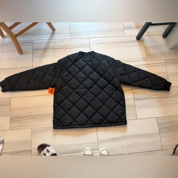 Men's Quilted Black Bomber Coat Jacket Banana Republic XXL - Picture 3 of 4